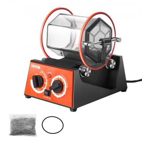 Jewelry Polisher Tumbler, 6.6lbs/3kg Capacity Mini Rotary Tumbler Machine wi…