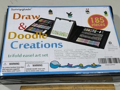 Art Set For Kids Sunnyglade 185 Pieces Double Sided Trifold Drawing Art Easel