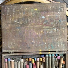 Vintage 1950s Devoe Permanent Soft Pastels Set Dovetailed Wood Box Art Supplies