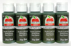 Acrylic Paint 25 Bottle Lot Set Red Black Bright Blue Ivy Green Gold 50 total oz