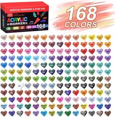 168 Colors Acrylic Paint Markers and ACRYLIAC PAINT PENS for Rock, Wood, Fabr…
