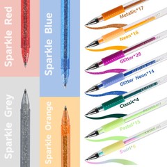 202 Pack Gel Pen For Adults Coloring Books, 104 Artist Pens Include 100 Color…