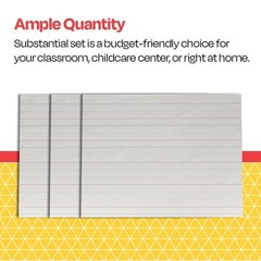 500 Sheets White Newsprint Paper, 1-in Ruled, 11 x 8.5-in, Red, Blue Line