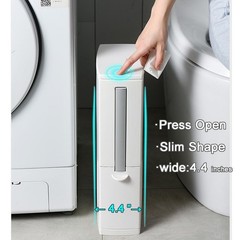 Slim Bathroom Trash Cans with Lid 4.4 Inches Wide/0.7 Gallon(3 Liters), Small…