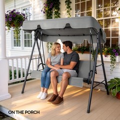 68*43*60 inch Dark Gray KD Style with Cushion Canopy Iron Oxford Fabric 250kg
