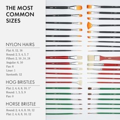 ARTIFY 41 Pieces Long Handle Paint Brushes Set Includes a Carrying Canvas Roll