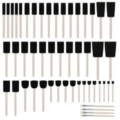 50pcs Foam Brush and Round Foam Brush Set with High Density Foam for Multi Pr…