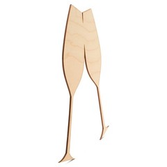 New Years Clinking Champagne Glasses Cutout From 12″- 22″ Pack of 3 |Woodpeckers