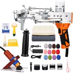 Tufting Gun Kit 2 in 1 Cut Pile Loop Digital Screen Orange zowwfast Starter Grip