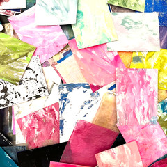2lb Mixed Media Collage Paper Box Hand-Painted Papers for Collage & Art Journals