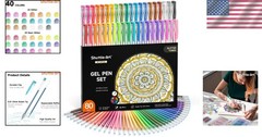 40-Color Glitter Gel Pens Set: 80 Pack with Refills for Adult Coloring & Crafts