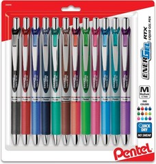 Gel Pens Assorted Ink 12 Pack Retractable Smooth Writing Office Supplies