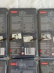 Lot of 6 Derwent Graphic Drawing Pencils 12 Tin Set Soft Medium Hard NEW Sealed