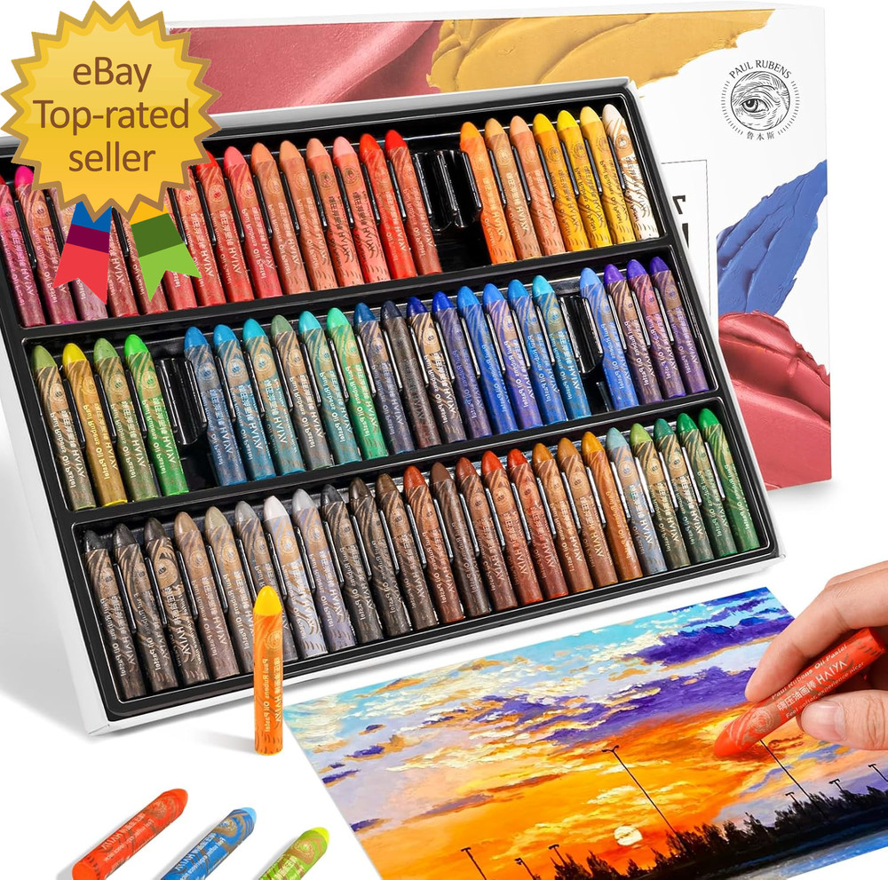 Oil Pastels Set – 72 Vibrant Colors Ultra-Soft and Creamy Texture Easy to Blen