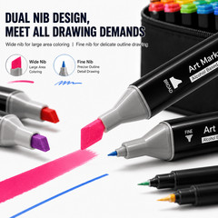 78/23PCS Dual Tip Alcohol Marker Set & Basic Marker Kit