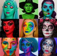 UCANBE Athena Face Body Paint Oil Palette, 20 Colors Large Black White Professio