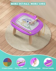 Kikapabi Magnetic Drawing Board Toddler Learning Toy, Purple – 1, 2, 3 Year Old