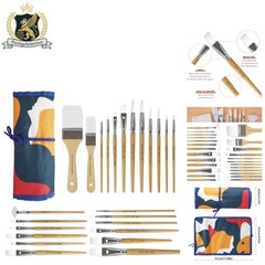 24-Piece Artist Brush Set for Oil, Acrylic & Watercolor Painting