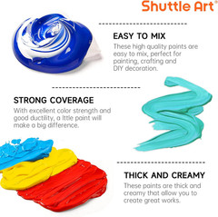 15 Colors Acrylic Paint Set, 33.8Oz/1000Ml Large Capacity Pump Bottles, Rich Pig