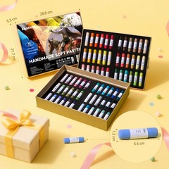 LIGHTWISH 72-Color Soft Pastels Set for Artists, Beginners & Adults – Non-Tox…
