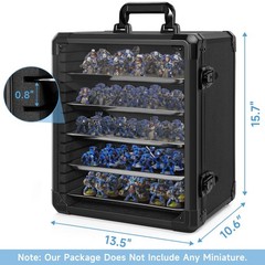 Miniatures Storage Case Aluminum Alloy Frame Lock Large Black WELIDAY Transport