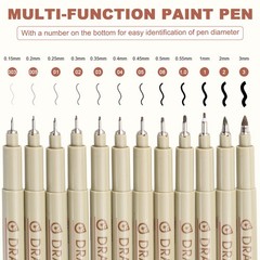 6Pcs 0.25mm Fineliner Ink Pens(Brown)