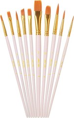 Acrylic Paint Brushes Set, 10 Pack, Round & Pointed Tip | Nylon Hair Artist B…