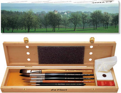 Watercolor Series 5240 Deluxe Paint Brush Set, Natural Hair and Synthetic with W
