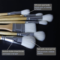 Gilding Brush Set, 7 Pieces Versatile Goat Hair Blending Mop Brushes for Acrylic