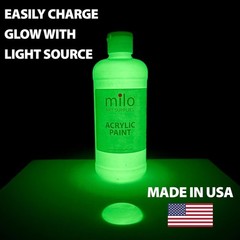 Milo Glow in the Dark Acrylic Paint Clear Luminous Phosphorescent Green 16 oz