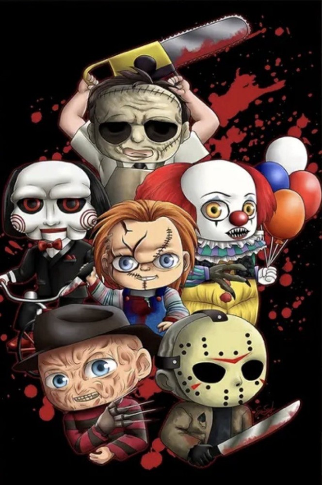 Scary,Horror Film, Characters Diamond Painting Craft Kit-Size 7.8X11.8”