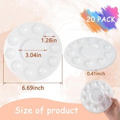 20 Pack Paint Tray Palettes for Kids, Plastic White Students,…