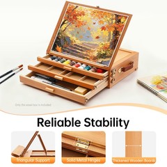 Adjustable Storage Box Easel,Painting Board Stand with Drawers,Storage Box Easel
