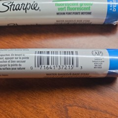 Lot of 5 Sharpie Water-Based Poster Paint Markers Medium Point Fluorescent Green