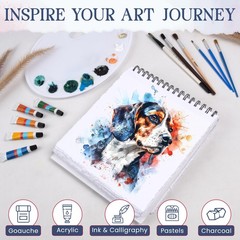 Tear Out Watercolor Journal – 8″ x 8″ – Premium Art Journal with Handmade Dec…