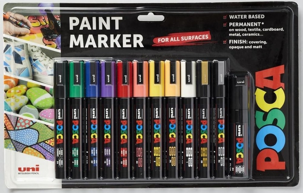 Acrylic Paint Pens 1.8–2.5mm Medium Tip – Multi Surface Markers for Art