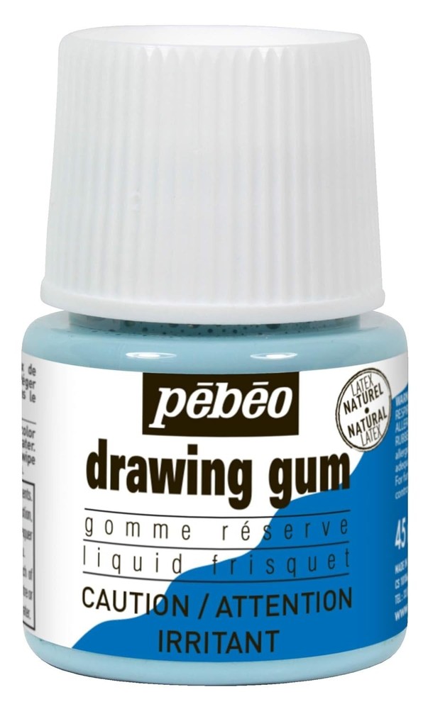 Pebeo Liquid Latex Masking Fluid Drawing Gum, 45ml/1.52oz Bottle