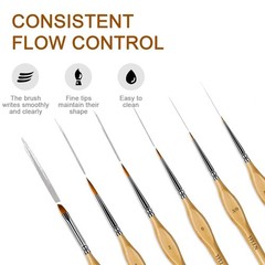 6Pcs Miniature Paint Brushes Set with Triangular Handles – for Acrylics, Oils…