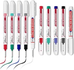 10pcs Long Nose Deep Hole Marker Pens Waterproof Construction Metal Marking