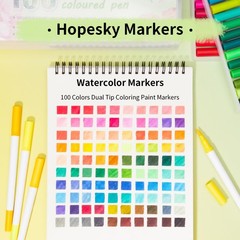 100 Colors Dual Tip Art Coloring Markers Set Fine Brush Tip for Drawing