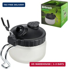 JOYABEST Airbrush Cleaning Pot with Holder – Weighted Glass Jar Waste Collector