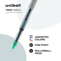uniball™ Vision Rollerball Pens, Fine Point 1 Count (Pack of 8), Assorted