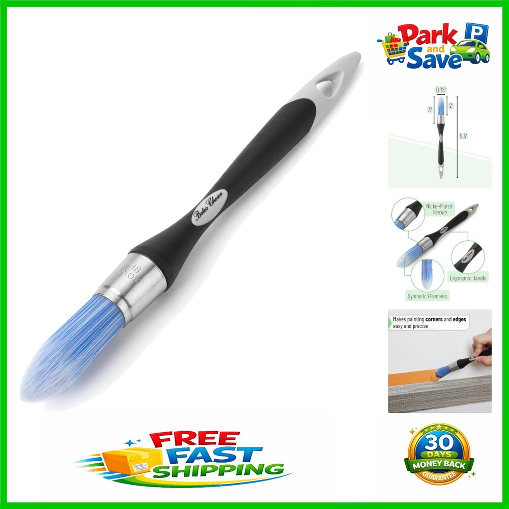 0.75-Inch Bates Trim Brush with Synthetic Bristles for Professional Finishes