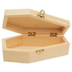Mini Wood Coffin Box 6 inch Unfinished, Halloween Decor Crafts | Woodpeckers