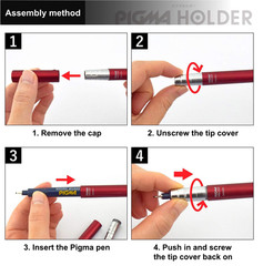 Sakura PIGMA Holder Metal Pen Jacket – Crimson Red/Graphite/Navy/Black (Japan)