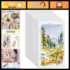 300 Pcs Watercolor Paper Sheets 6×9 Inch Cold Press 110 lb 230 GSM Art Pad for A