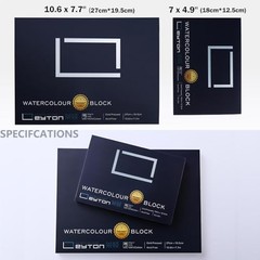 Non-Warping 100% Cotton Watercolor Paper Block – 20 Sheets of 160lb/350gsm