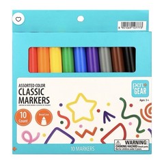 Pen+Gear Assorted Colors Classic Markers, 10 Count Nontoxic Broad Line
