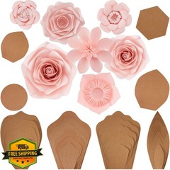 28 Pcs Paper Flower Templates, DIY Wall Decor Kit, Rose Peony Daisy