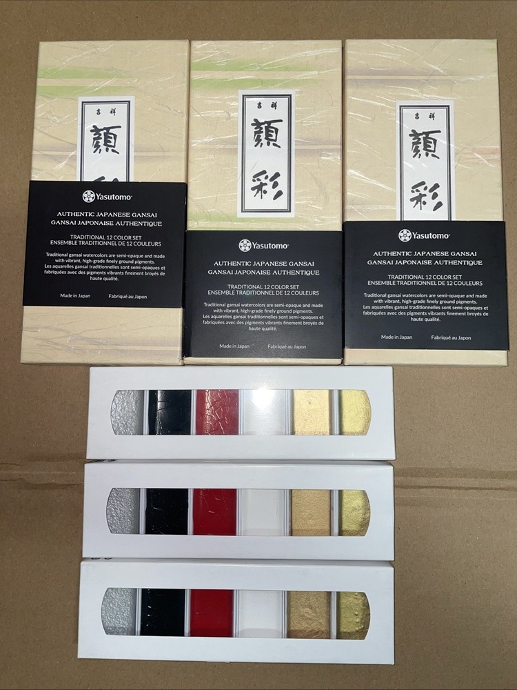 6 Yasutomo Authentic Japanese Gansai Watercolor Paints 54ct – New In Box 🇯🇵